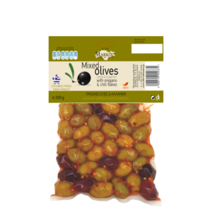 Mixed Olives with Herbs in Vacuum